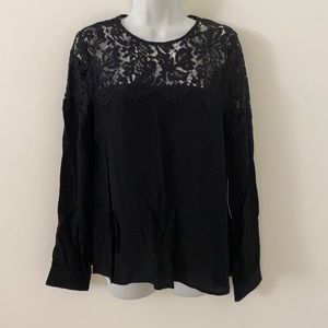 Lace black top/blouse with long sleeves